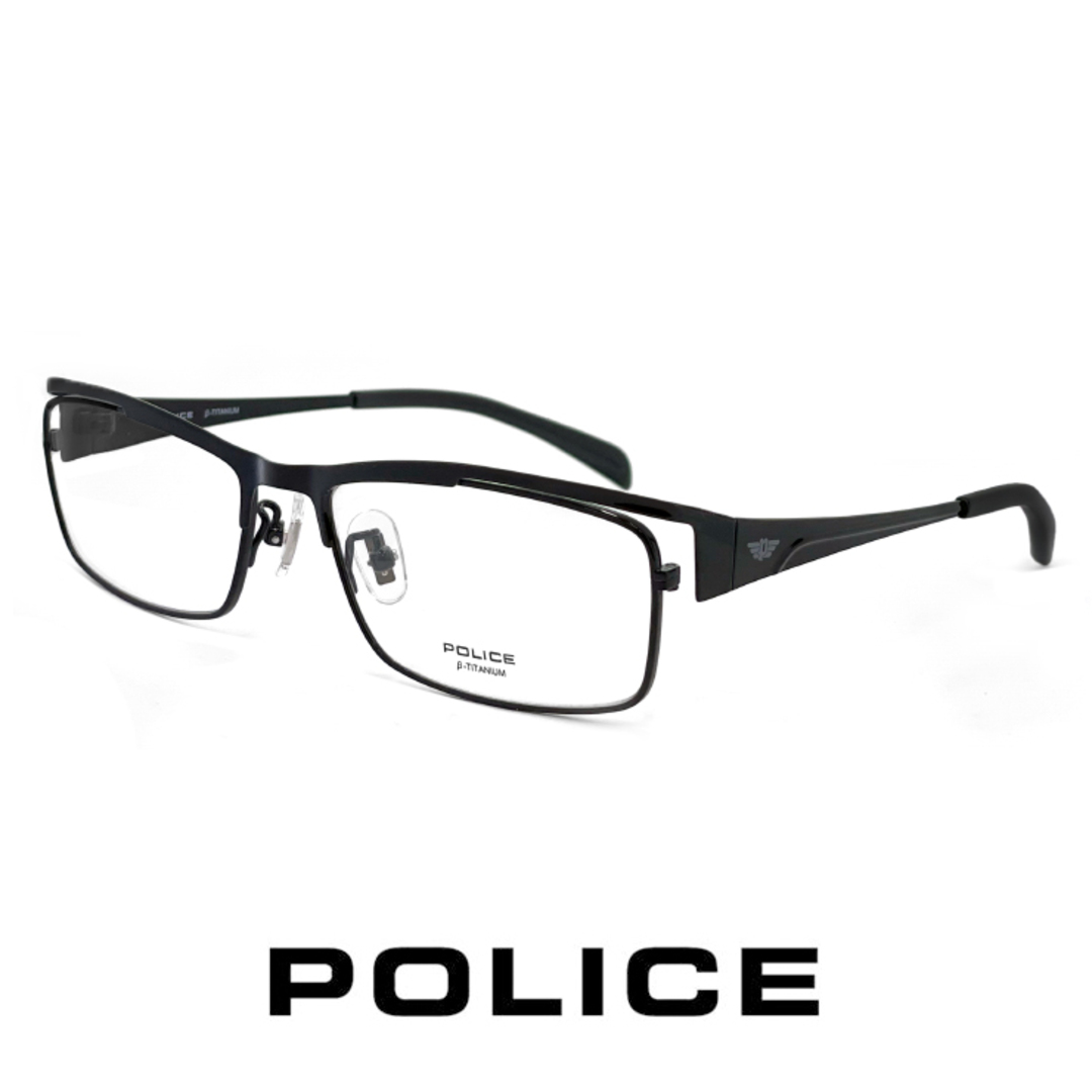 POLICE(ポリス)の【新品】 ポリス メガネ vpld76j-0530 POLICE 眼鏡 メンズ 男性用 スクエア 型 黒ぶち メタル チタン フレーム ブランド ジャパンフィット police βチタン 軽量 メンズのファッション小物(サングラス/メガネ)の商品写真