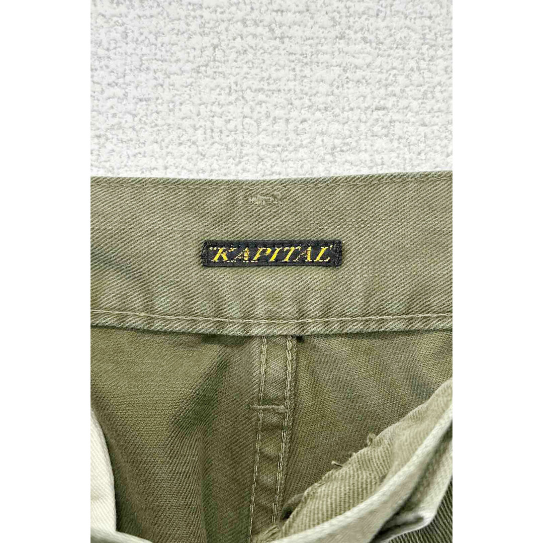 KAPITAL lace up pants キャピタル パンツ ボトムス 裾レースアップ サイドアジャスター オリーブグリーン 牛革 ヴィンテージ 6 メンズのパンツ(その他)の商品写真