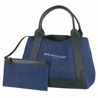 バレンシアガ(Balenciaga)のバレンシアガ ネイビーカバス スモール デニム カーフレザー ネイビー ブルー ブラック ハンドバッグ トートバッグ ショルダーバッグ 美品 1146(トートバッグ)