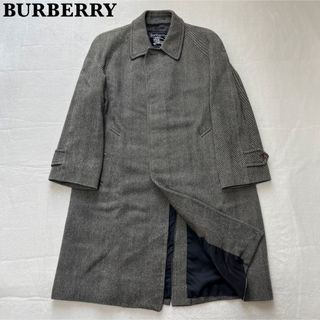 バーバリー(BURBERRY)の【希少】BURBERRY バーバリー ウィンドウペン ステンカラーコート グレー(ステンカラーコート)