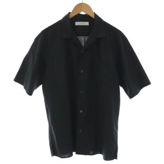 ユナイテッドアローズグリーンレーベルリラクシング(UNITED ARROWS green label relaxing)のユナイテッドアローズ TWウォッシャブルトロ オープンカラーシャツ L 黒(シャツ)