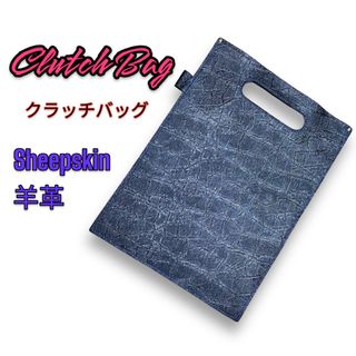 クラッチバッグ ペタンコバッグ 黒色 ハンドメイド(セカンドバッグ/クラッチバッグ)