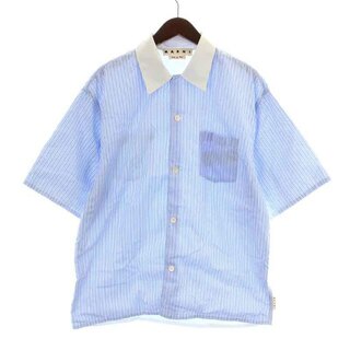 マルニ(Marni)のMARNI シャツ カジュアルシャツ ストライプ 50 L ライトブルー 白(シャツ)