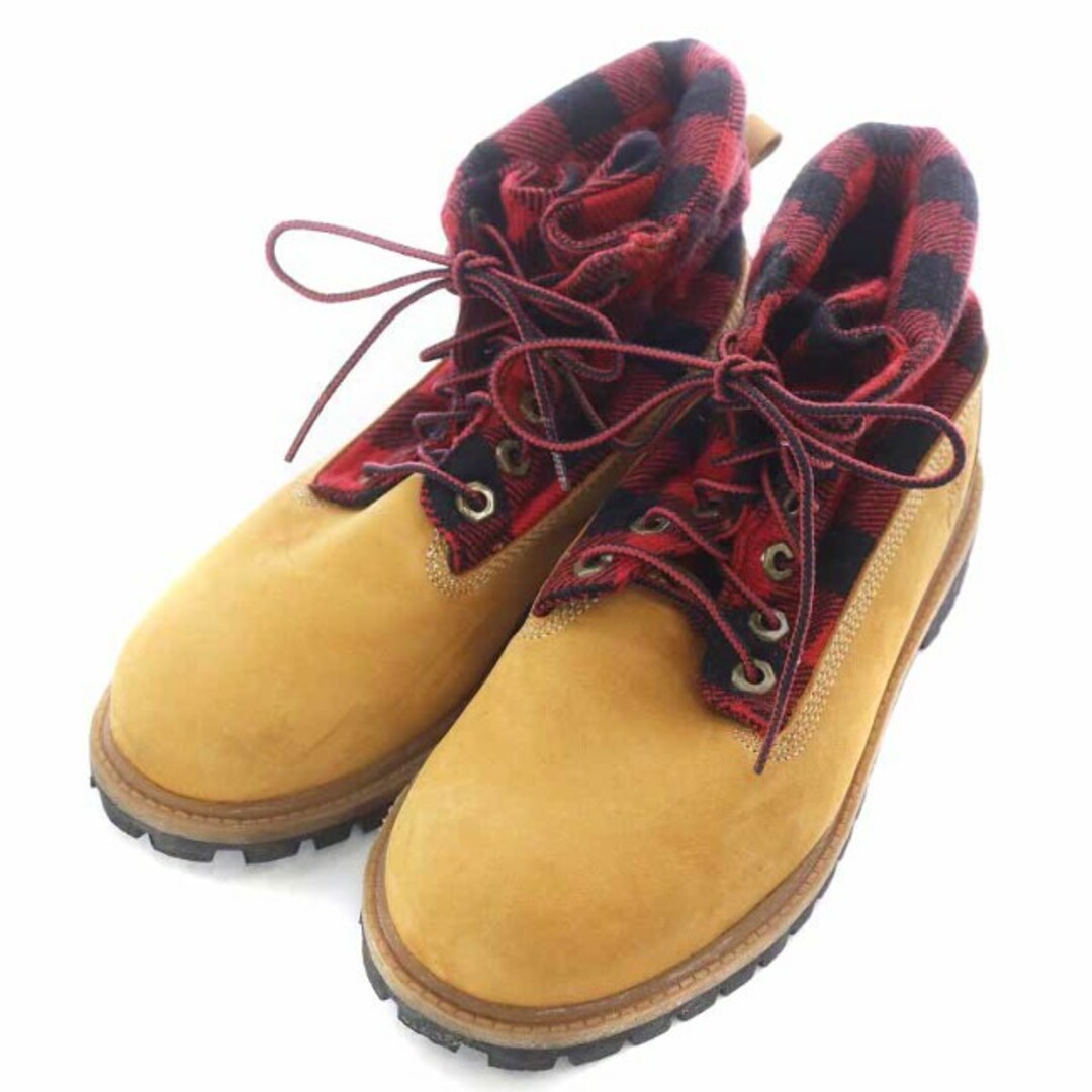 Timberland(ティンバーランド)のティンバーランド ロールトップブーツ ショート 23.5cm 茶 赤 レディースの靴/シューズ(ブーツ)の商品写真