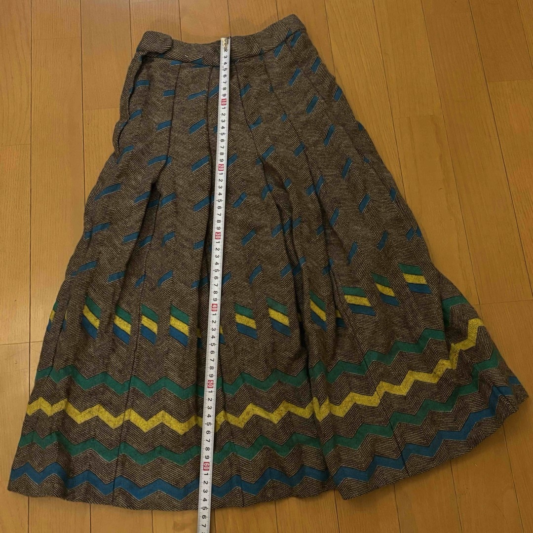 Lois CRAYON(ロイスクレヨン)のヴィンテージ スカート 柄 上品 幾何学 モダン 80s ロングスカート厚手 レディースのスカート(ロングスカート)の商品写真