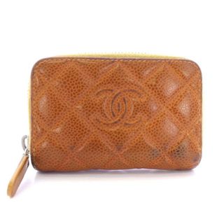 シャネル(CHANEL)のシャネル マトラッセ キャビアスキン 小銭入れ コインケース  22番台 茶(コインケース)