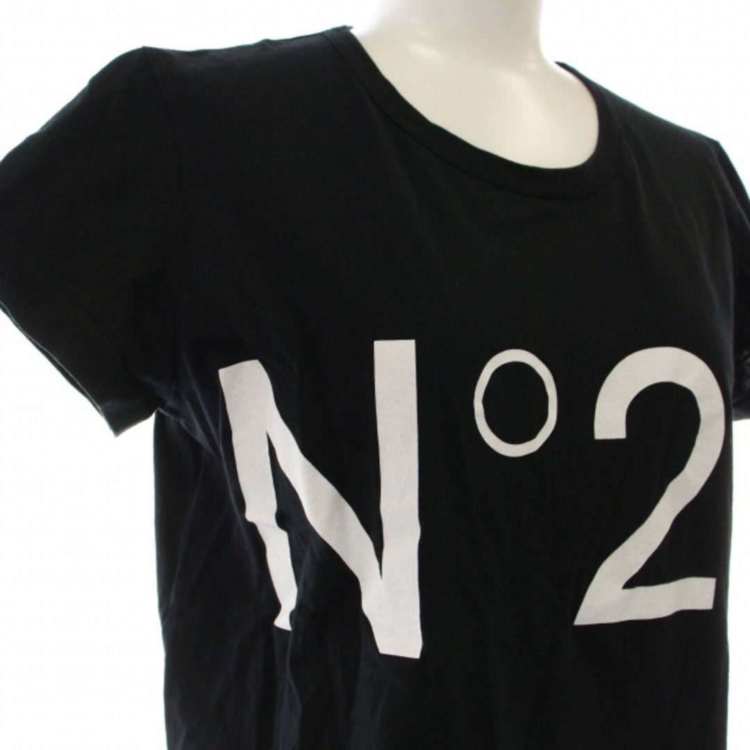 N°21(ヌメロヴェントゥーノ)のN°21 Tシャツ カットソー ロゴ プリント 半袖 クルーネック 40 S 黒 レディースのトップス(Tシャツ(半袖/袖なし))の商品写真