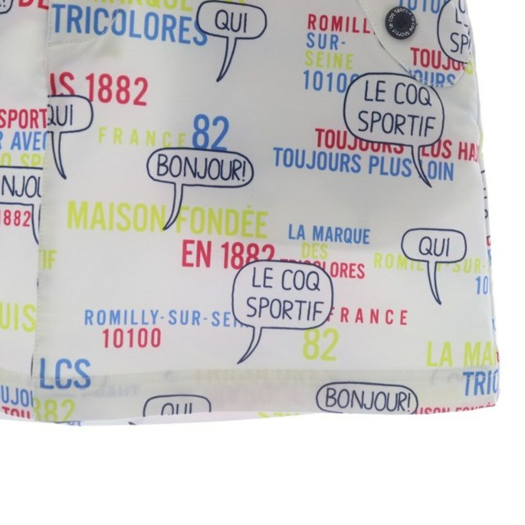 le coq sportif(ルコックスポルティフ)のルコックスポルティフ ゴルフウェア タイポ柄グラフィックスカート M 白 レディースのスカート(ミニスカート)の商品写真
