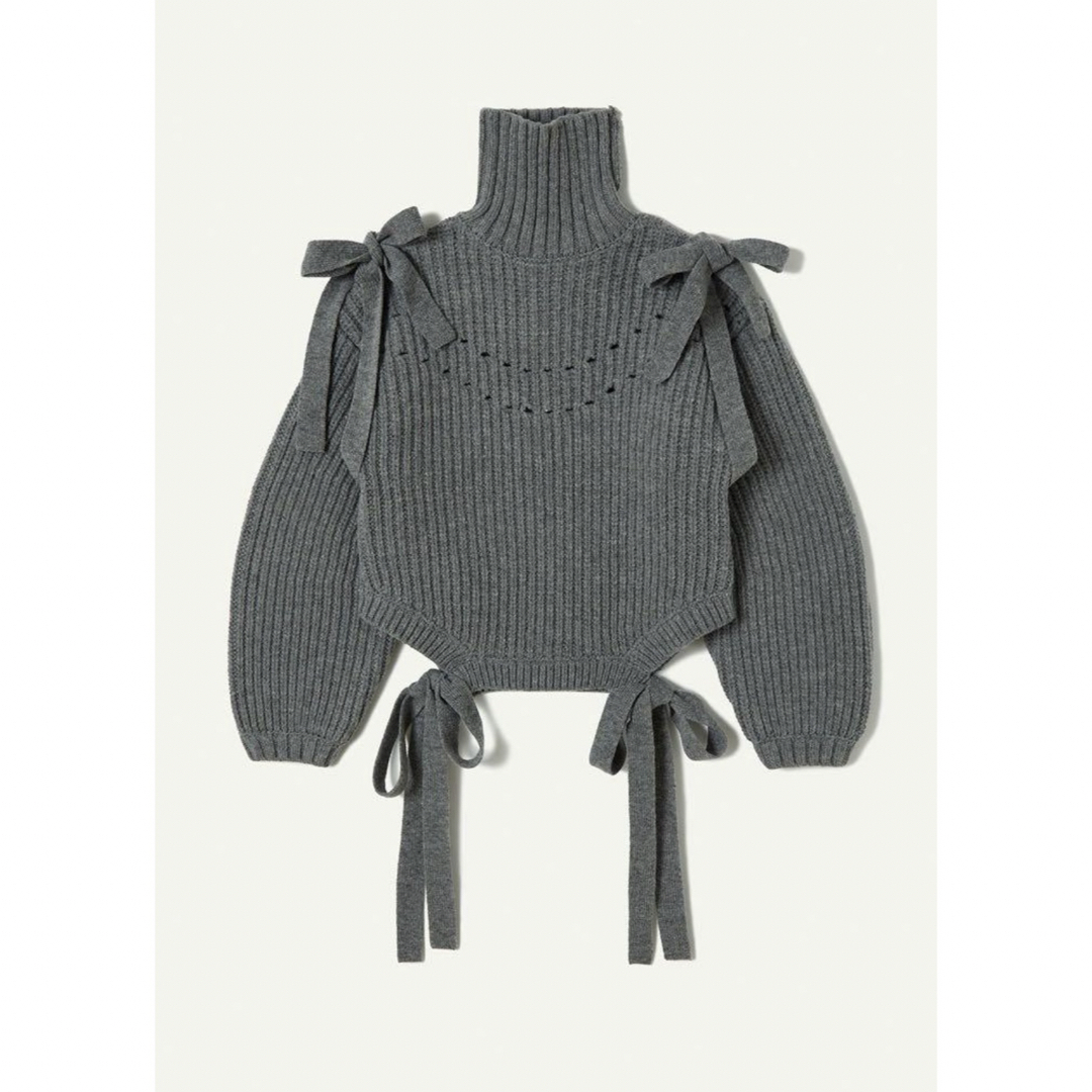 TODAYFUL(トゥデイフル)のLEINWANDE ラインヴァンド Wool Tie Knit Top グレー レディースのトップス(ニット/セーター)の商品写真