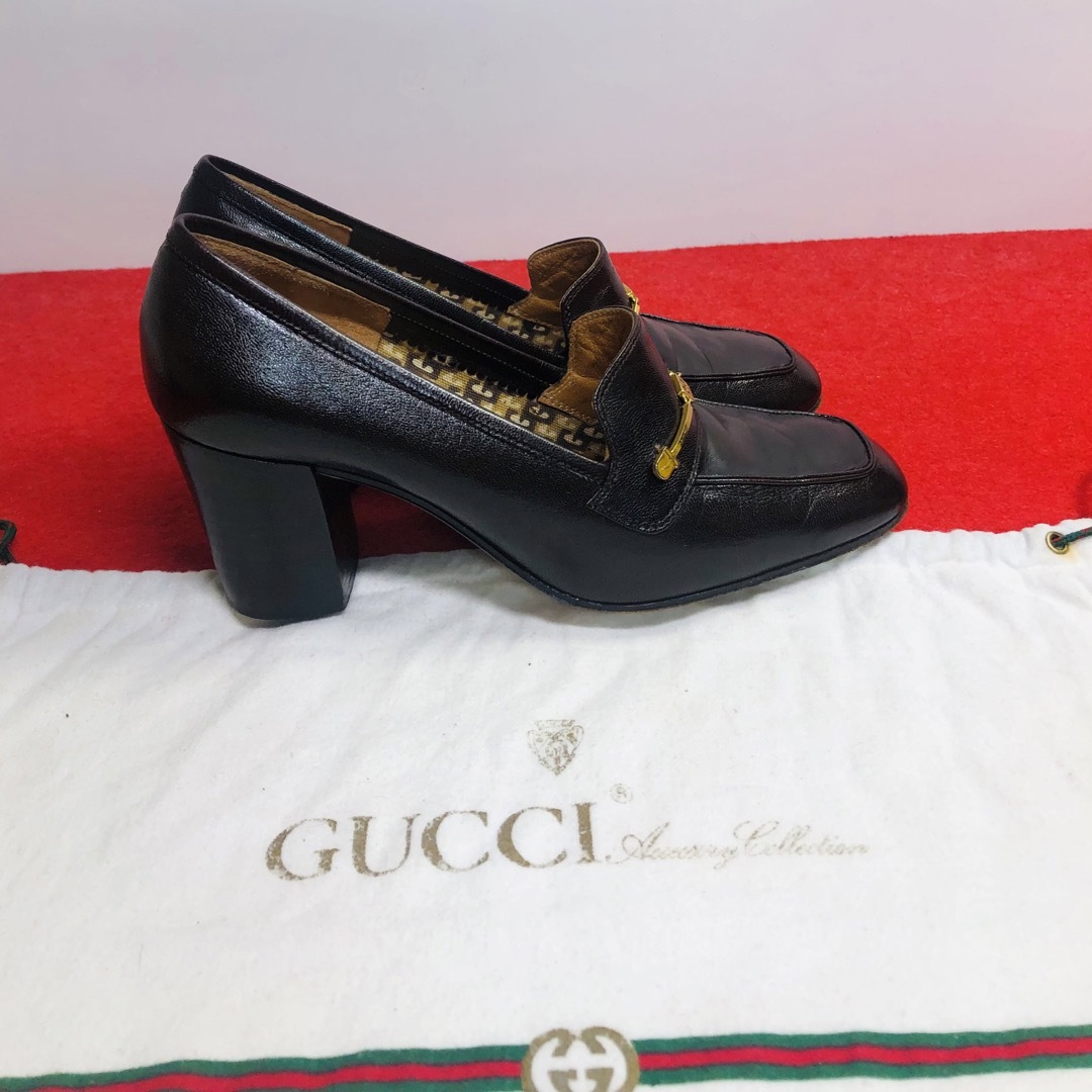 Gucci(グッチ)の【美品】☆GUCCI レディース　ヴンテージ　ローファー 靴 21.5cm  レディースの靴/シューズ(ローファー/革靴)の商品写真