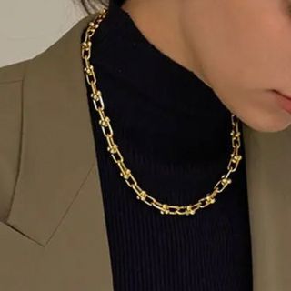 トゥデイフル(TODAYFUL)のnew【ゴールド】ステンレス　シンプルなスキニーリンクチェーン　ネックレス(ネックレス)