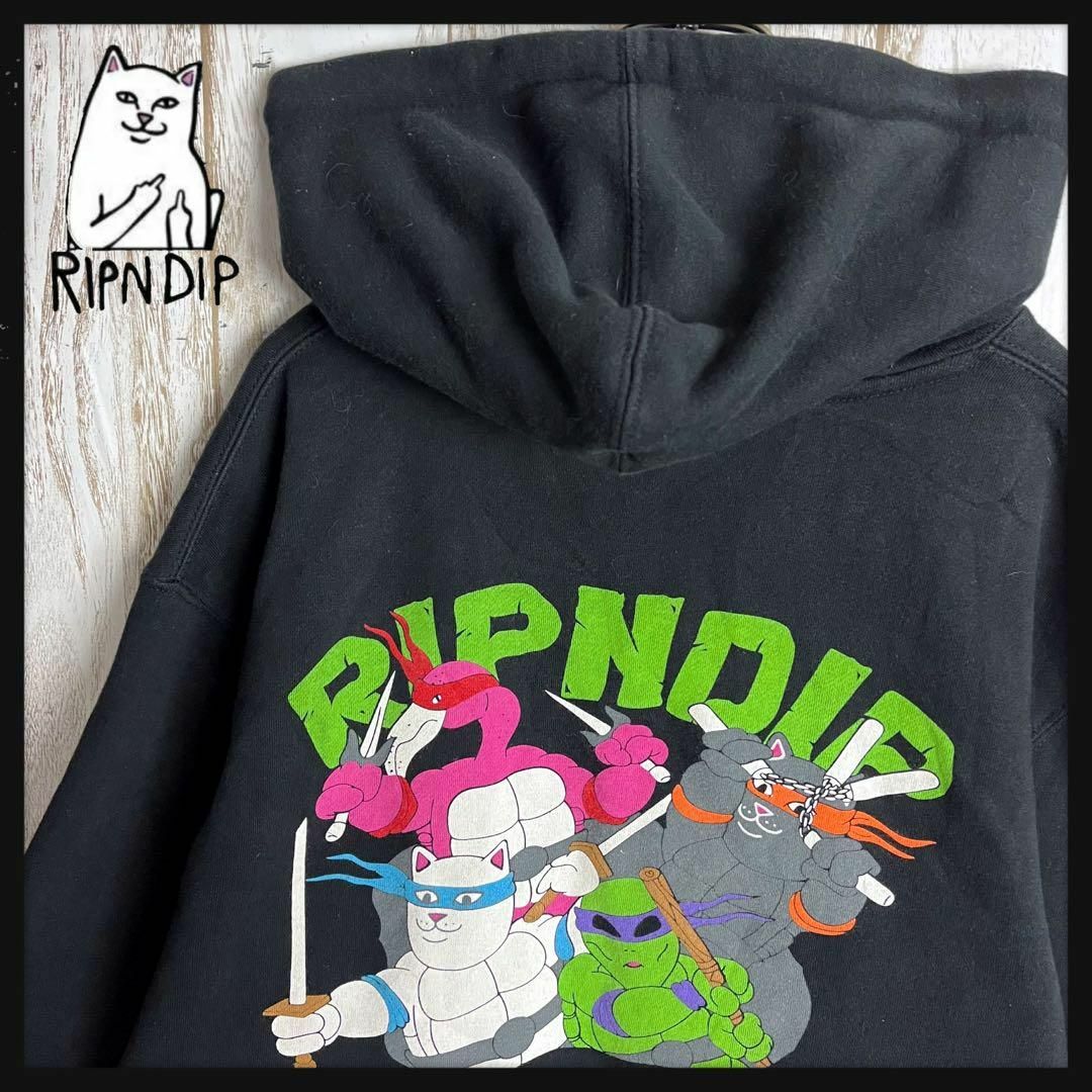 RIPNDIP(リップンディップ)の【激レア】 リップンディップ☆パーカー デカロゴミュータントタートルズ 黒 メンズのトップス(パーカー)の商品写真