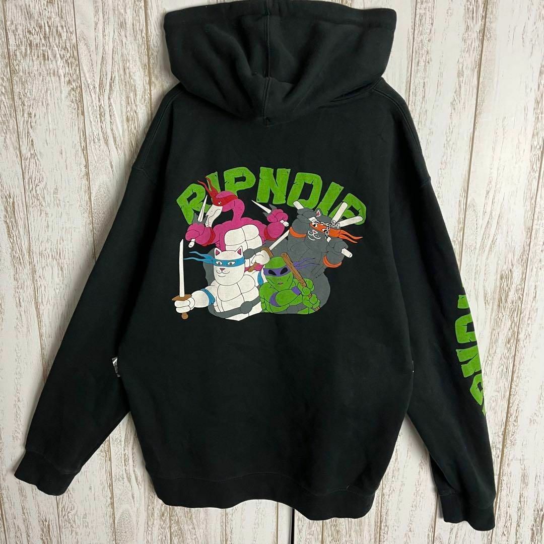 RIPNDIP(リップンディップ)の【激レア】 リップンディップ☆パーカー デカロゴミュータントタートルズ 黒 メンズのトップス(パーカー)の商品写真