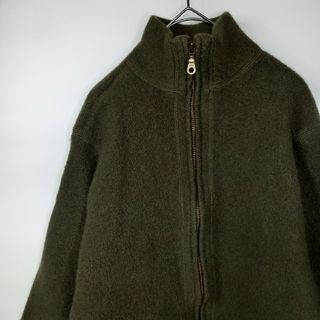 パタゴニア(patagonia)の90s　パタゴニア　ジップウールニット　ジャケット　ブルゾン　無地　カーキ　L(ブルゾン)