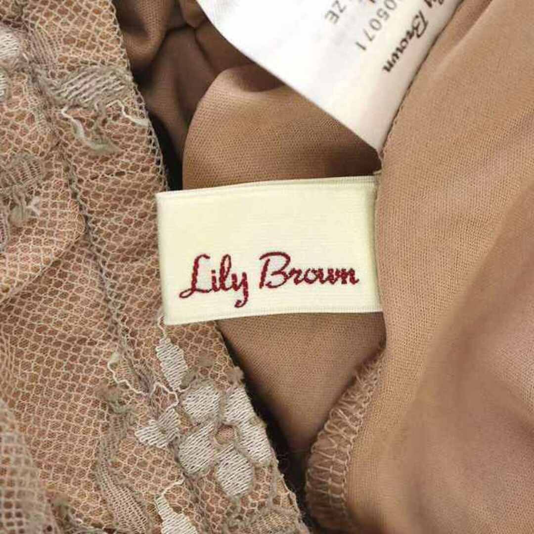 Lily Brown(リリーブラウン)のLily Brown バッグレースニットワンピース ロング リボン F 茶 レディースのワンピース(ロングワンピース/マキシワンピース)の商品写真