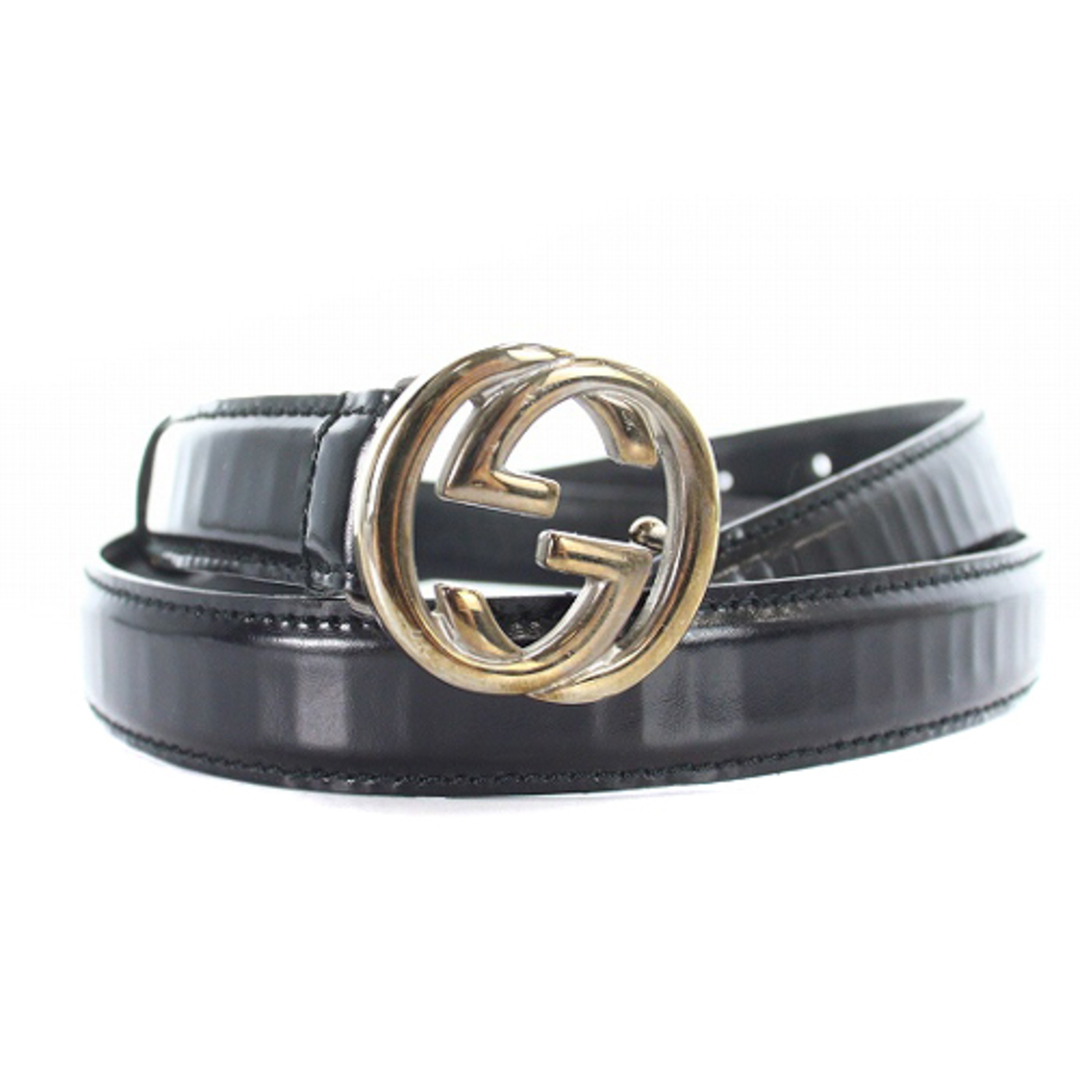 Gucci - グッチ GG インターロッキング レザー ベルト 75・30 黒の通販