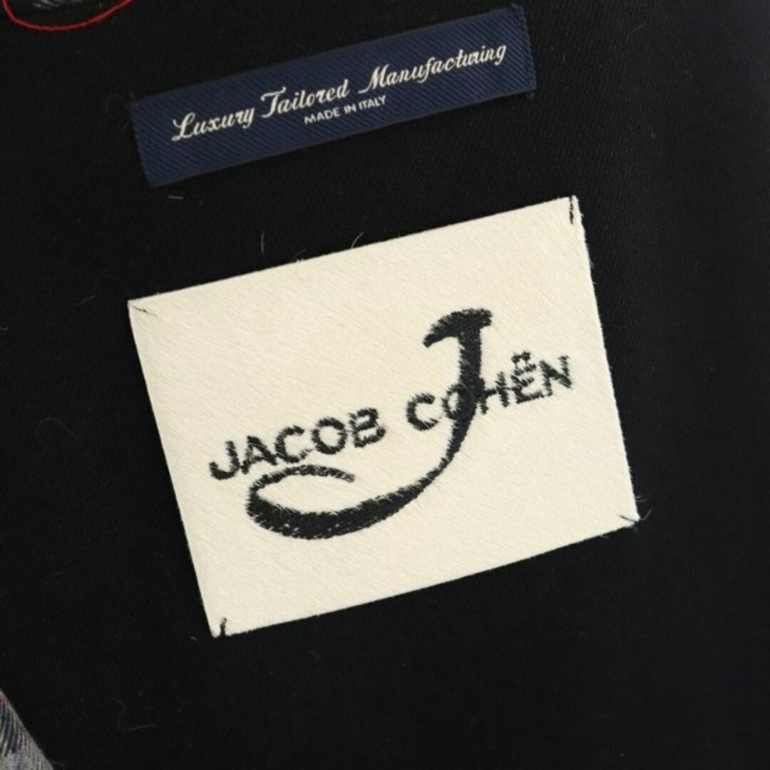 JACOB COHEN(ヤコブコーエン)のヤコブコーエン チェック ジャケット テーラード 総裏地 長袖 46 黒 メンズのジャケット/アウター(テーラードジャケット)の商品写真