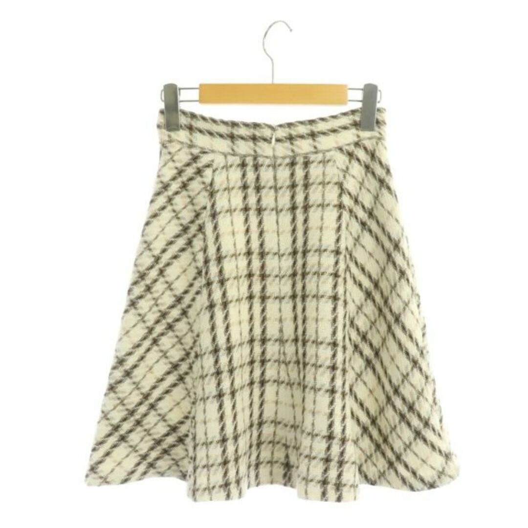 Rirandture(リランドチュール)のリランドチュール エコカルゼチェックフレアスカート ミニ 0 オフホワイト 茶 レディースのスカート(ミニスカート)の商品写真