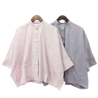 ユニクロ(UNIQLO)のユニクロ スーピマコットン ドルマンスリーブ シャツ 2枚セット ピンク グレー(その他)