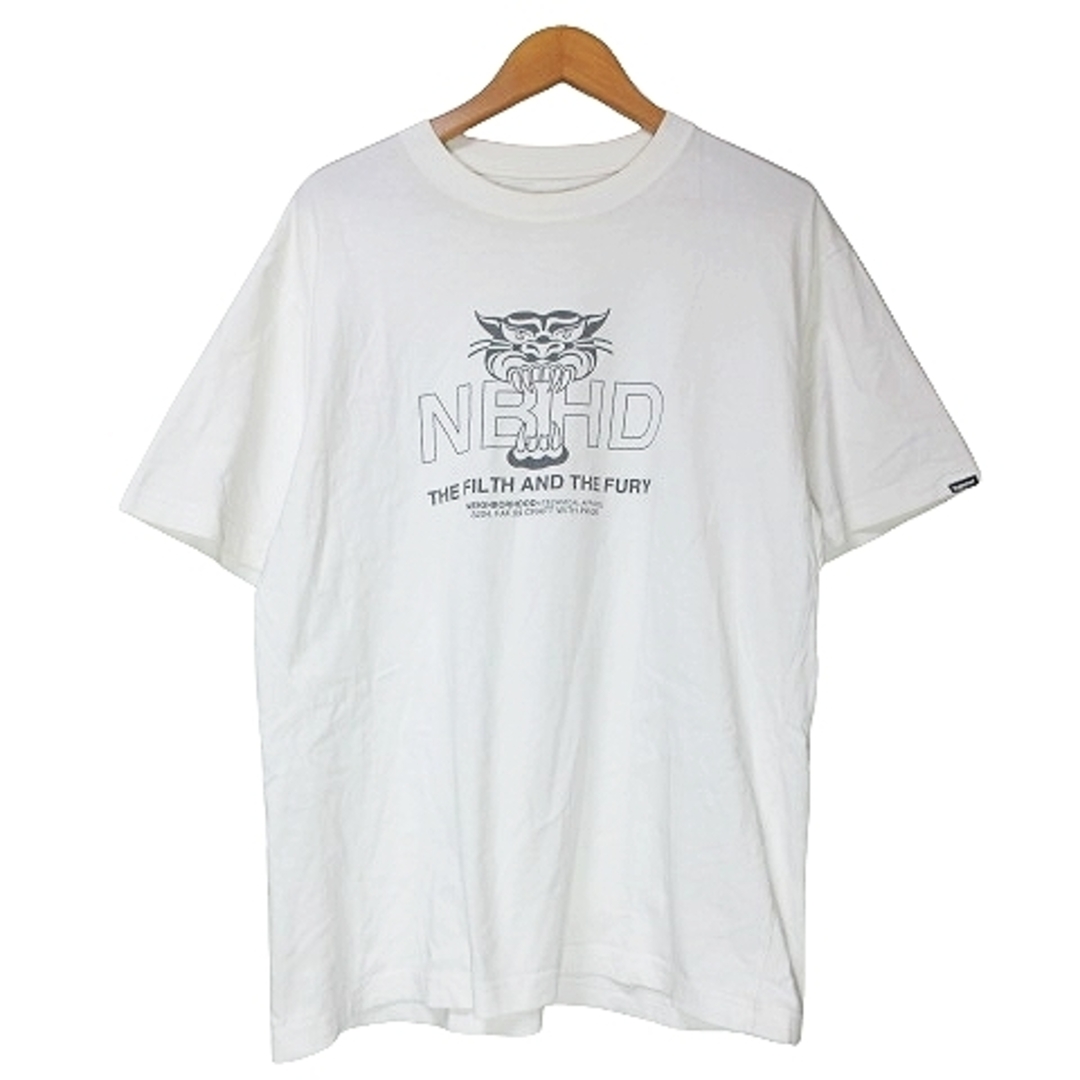 NEIGHBORHOOD(ネイバーフッド)のネイバーフッド Tシャツ 半袖 カットソー ロゴ プリント クルーネック 白  メンズのトップス(Tシャツ/カットソー(半袖/袖なし))の商品写真