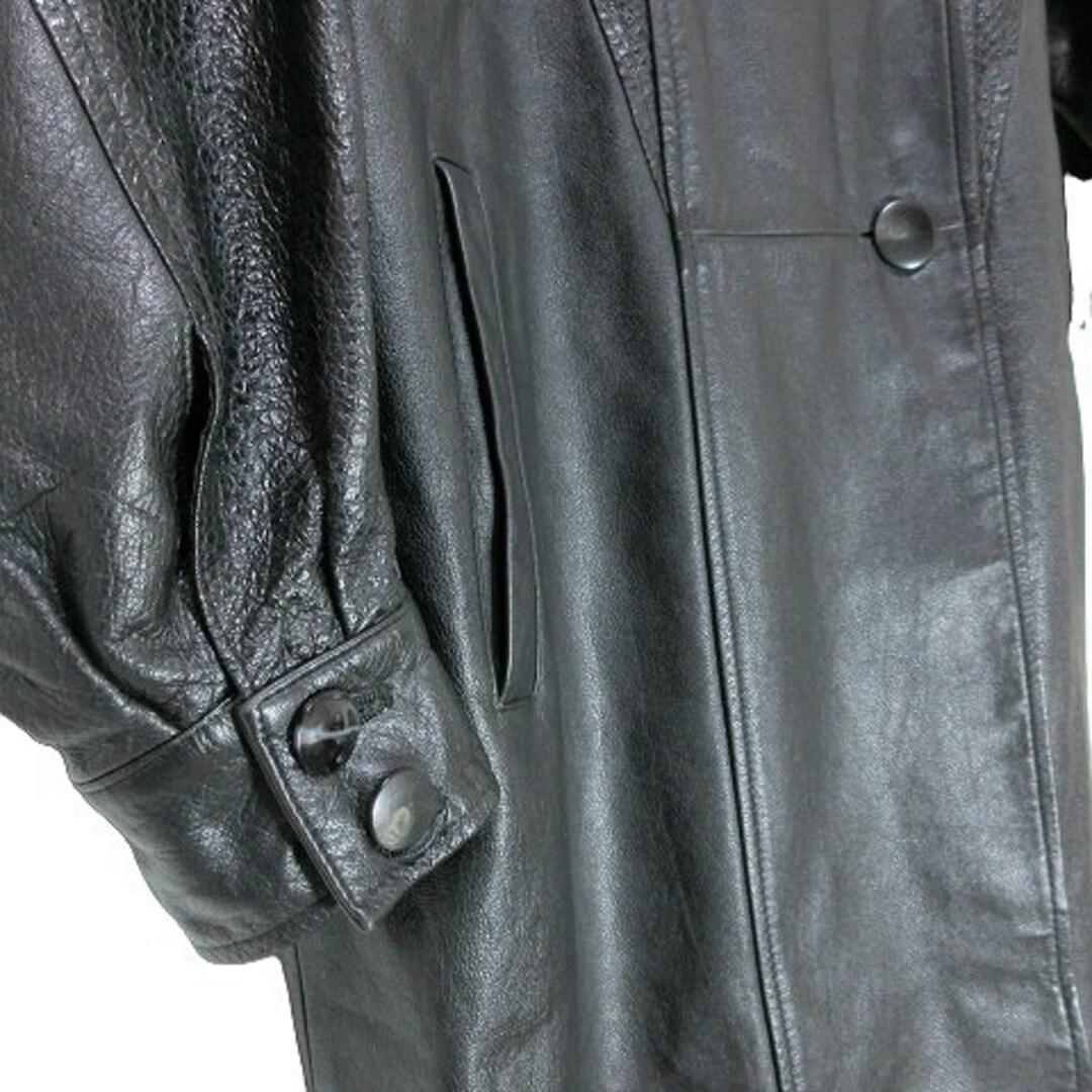 other(アザー)のLANAP カウ&ピックレザー コート ヴィンテージ 9号 黒 ■GY11  レディースのジャケット/アウター(その他)の商品写真