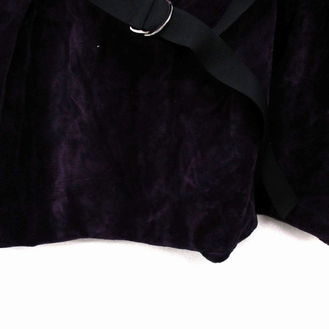 Ray BEAMS(レイビームス)のレイビームス カットソー ベロア ベルト ドロップショルダー ゆったり 長袖 紫 レディースのトップス(カットソー(長袖/七分))の商品写真