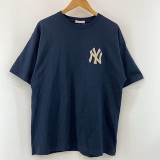 フリークスストア(FREAK'S STORE)のFREAK’S STORE　フリークスストア　NYヤンキースワッペン付き　濃紺丸首　メンズ  Tシャツ半袖(シャツ)