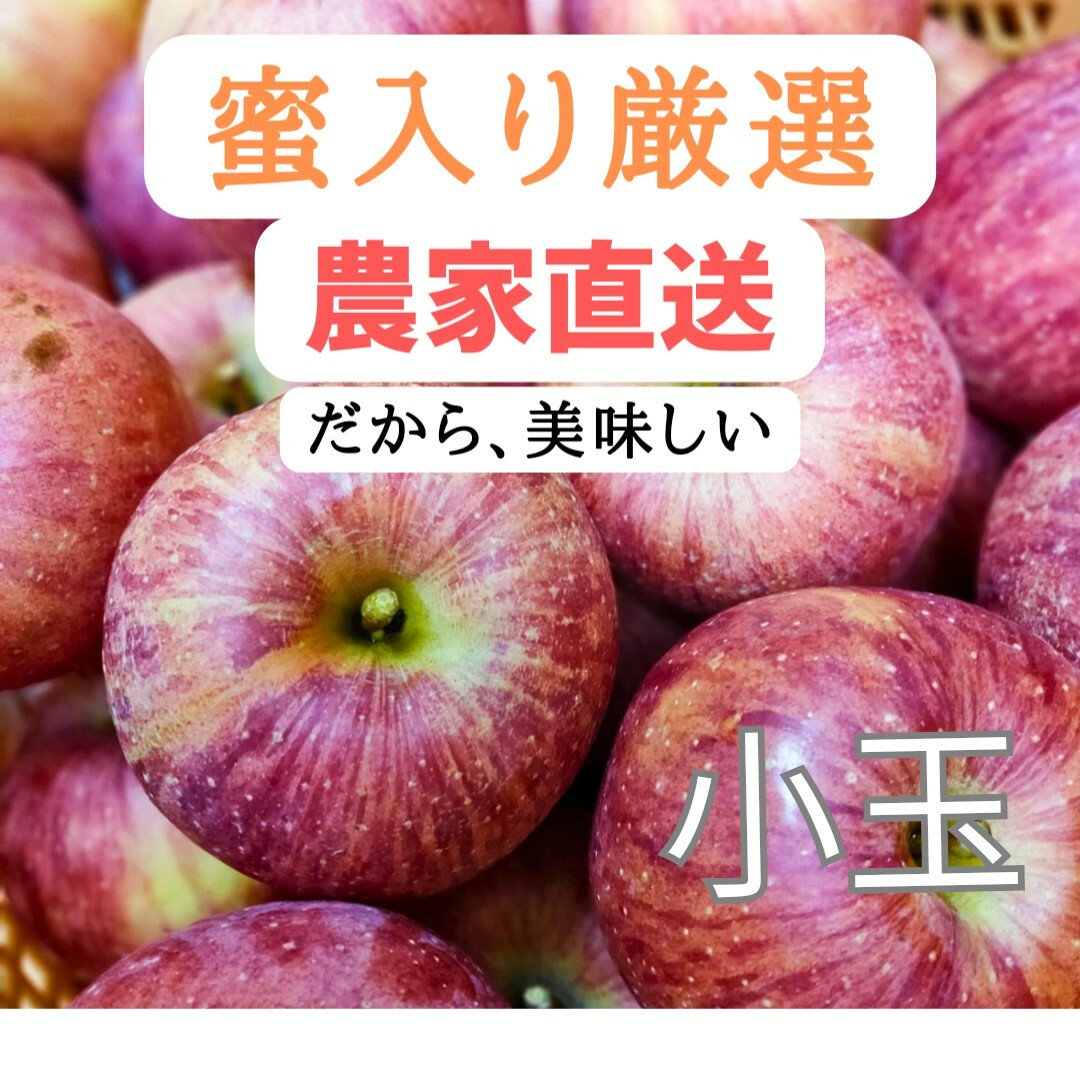 【山形県朝日町産】蜜入りりんご　サンふじ5キロ（小玉・訳あり品）22-24玉 食品/飲料/酒の食品(フルーツ)の商品写真