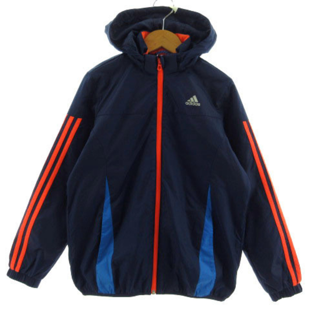 adidas(アディダス)のadidas ジャケット ウインドブレーカー 中綿入 裏起毛 紺 青 150 スポーツ/アウトドアのスポーツ/アウトドア その他(その他)の商品写真