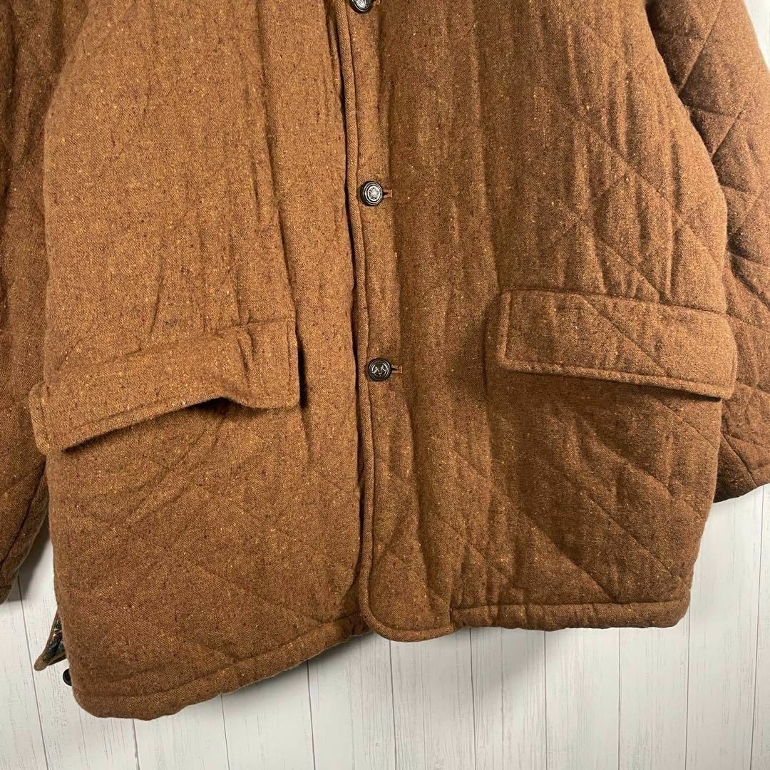 VINTAGE(ヴィンテージ)の[古着]ビンテージ　キルティングジャケット　ペイズリー　刻印ボタン　ブラウン　緑 メンズのジャケット/アウター(その他)の商品写真