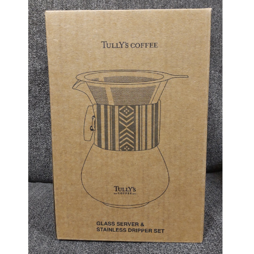 TULLY'S COFFEE(タリーズコーヒー)のタリーズ　耐熱ガラスサーバー＆ステンレスドリッパーセット スマホ/家電/カメラの調理家電(コーヒーメーカー)の商品写真