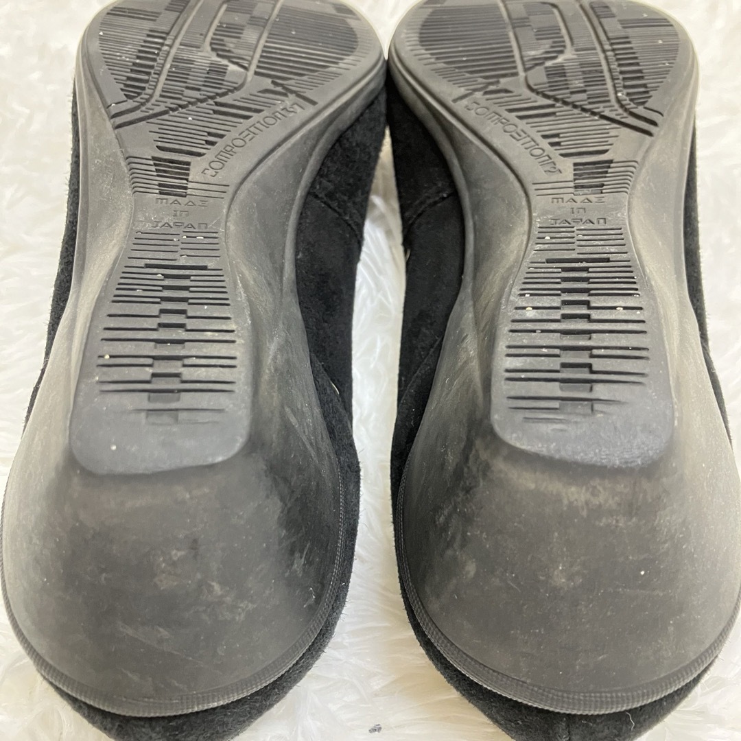 COMPOSITION FIVE(コンポジションファイブ)のCOMPOSITION９コンフォートシューズ リボン付きパンプス 黒 22.5c レディースの靴/シューズ(ハイヒール/パンプス)の商品写真