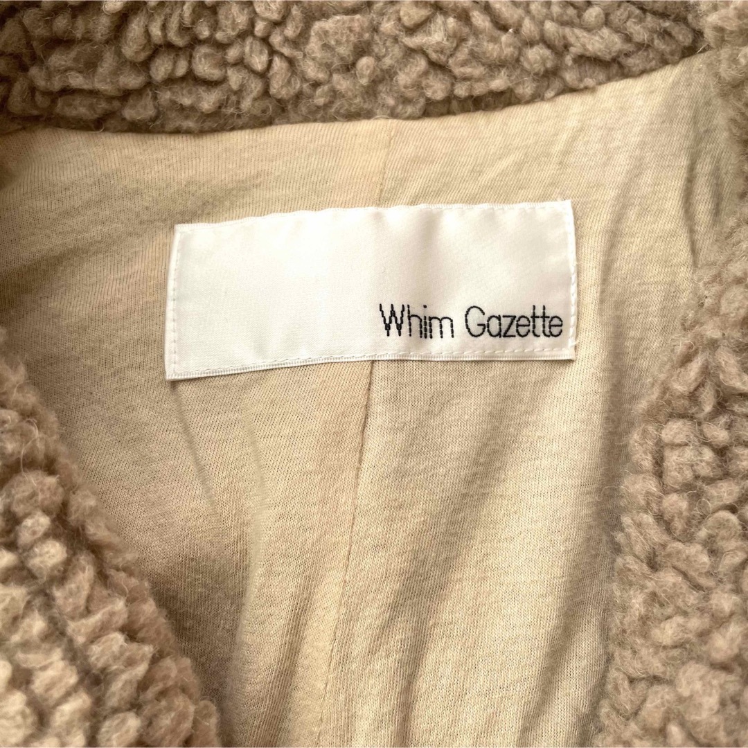 Whim Gazette(ウィムガゼット)の【完売】Whim Gazette ヴィムガゼット　ボアロングコート　ブラウン レディースのジャケット/アウター(ロングコート)の商品写真