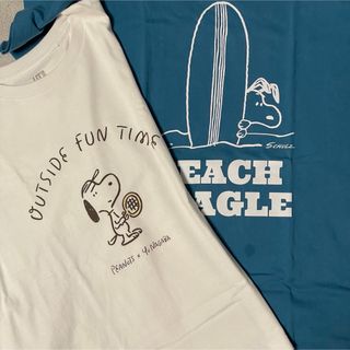 ユニクロ(UNIQLO)のユニクロ スヌーピー×長場雄 コラボUT ホワイトTシャツ　2枚セット(Tシャツ(半袖/袖なし))