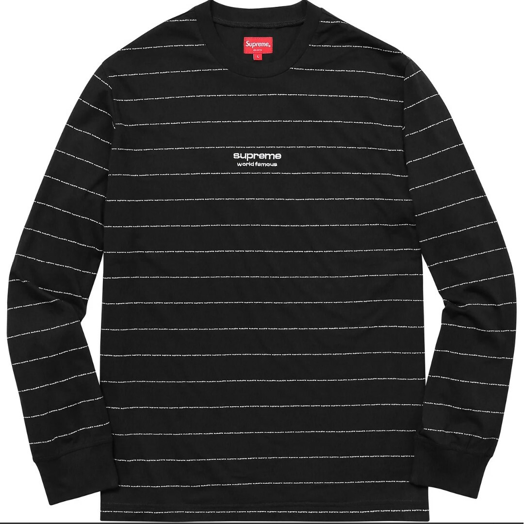 カラーBLACKブラックSupreme LOGO STRIPE L/S TOP