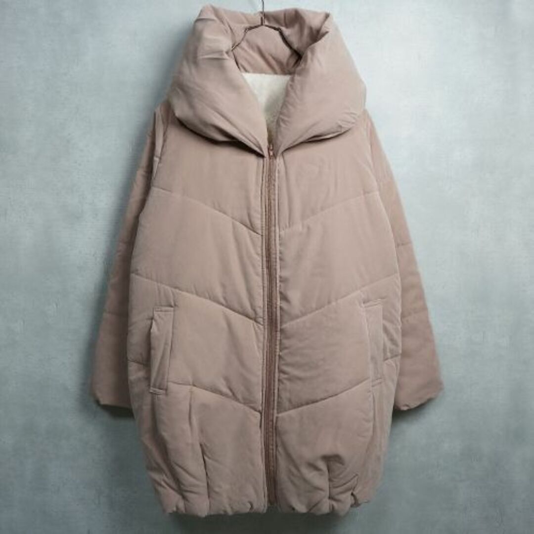 ボアブルゾン 中綿 グレージュ レディースのジャケット/アウター(ダウンジャケット)の商品写真