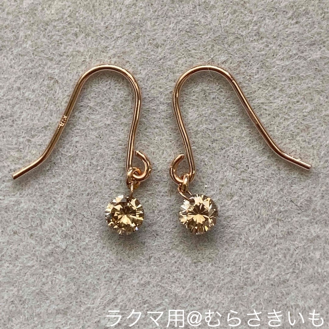 0.24カラット ダイヤ K18 PG フック ピアス レディースのアクセサリー(ピアス)の商品写真