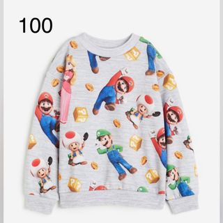 エイチアンドエム(H&M)の《新作》新品　スーパーマリオ　オーバーサイズスウェットシャツ　100-105(ジャケット/上着)