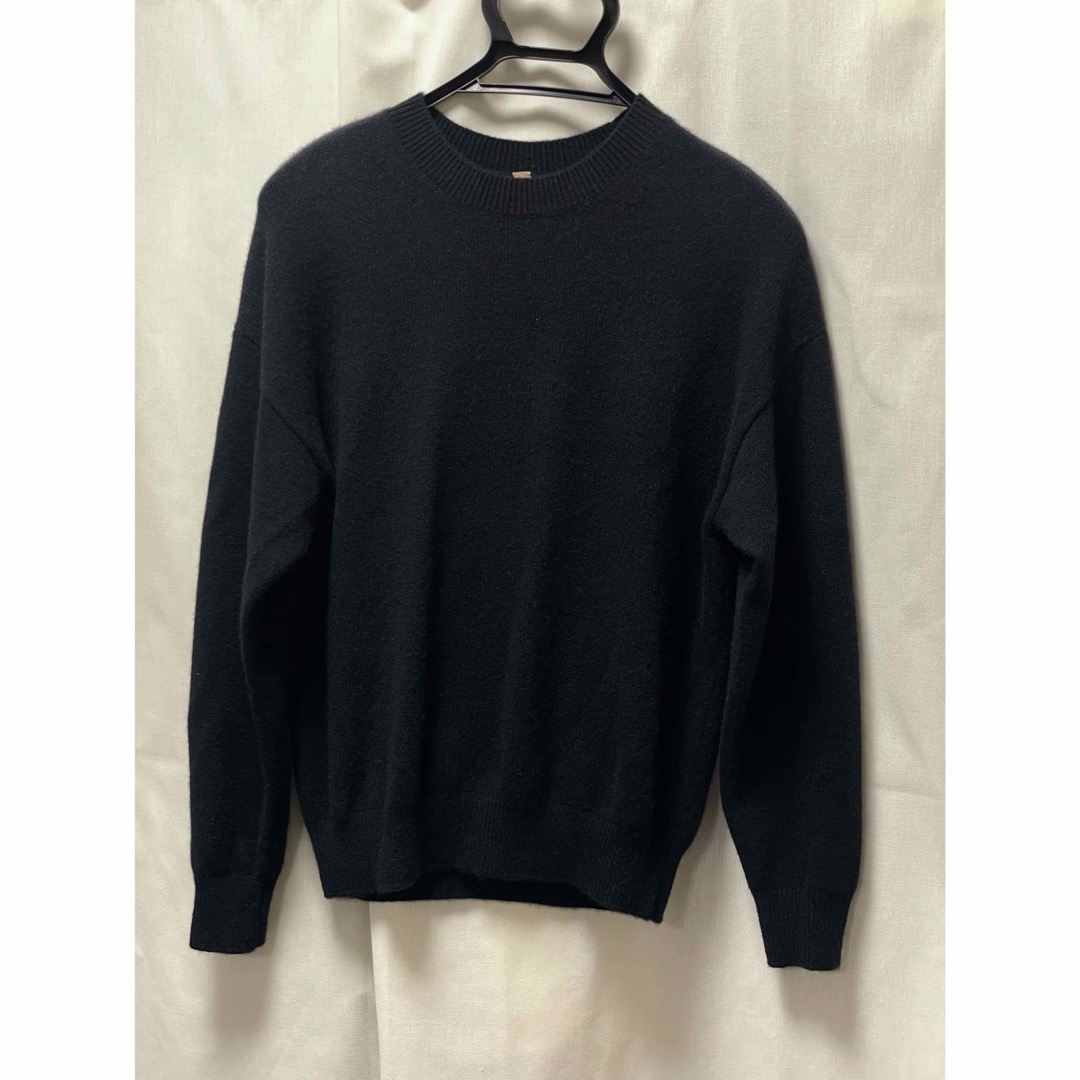 515cm袖丈エドワードブラウン PURE CASHMERE KNIT BLACK ブラック