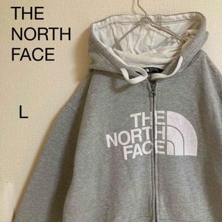 ザノースフェイス(THE NORTH FACE)のノースフェイスビッグロゴ袖太アームグレーパーカーフーディースウェットトレーナー(パーカー)