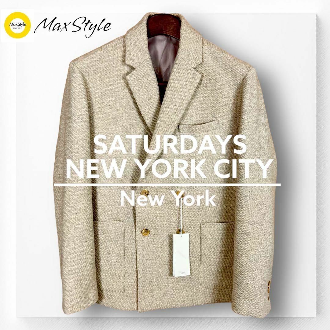 Saturdays NYC(サタデーズニューヨークシティ)の【サタデーズニューヨークシティ】ツイードテーラードダブルジャケット ウール L メンズのジャケット/アウター(テーラードジャケット)の商品写真