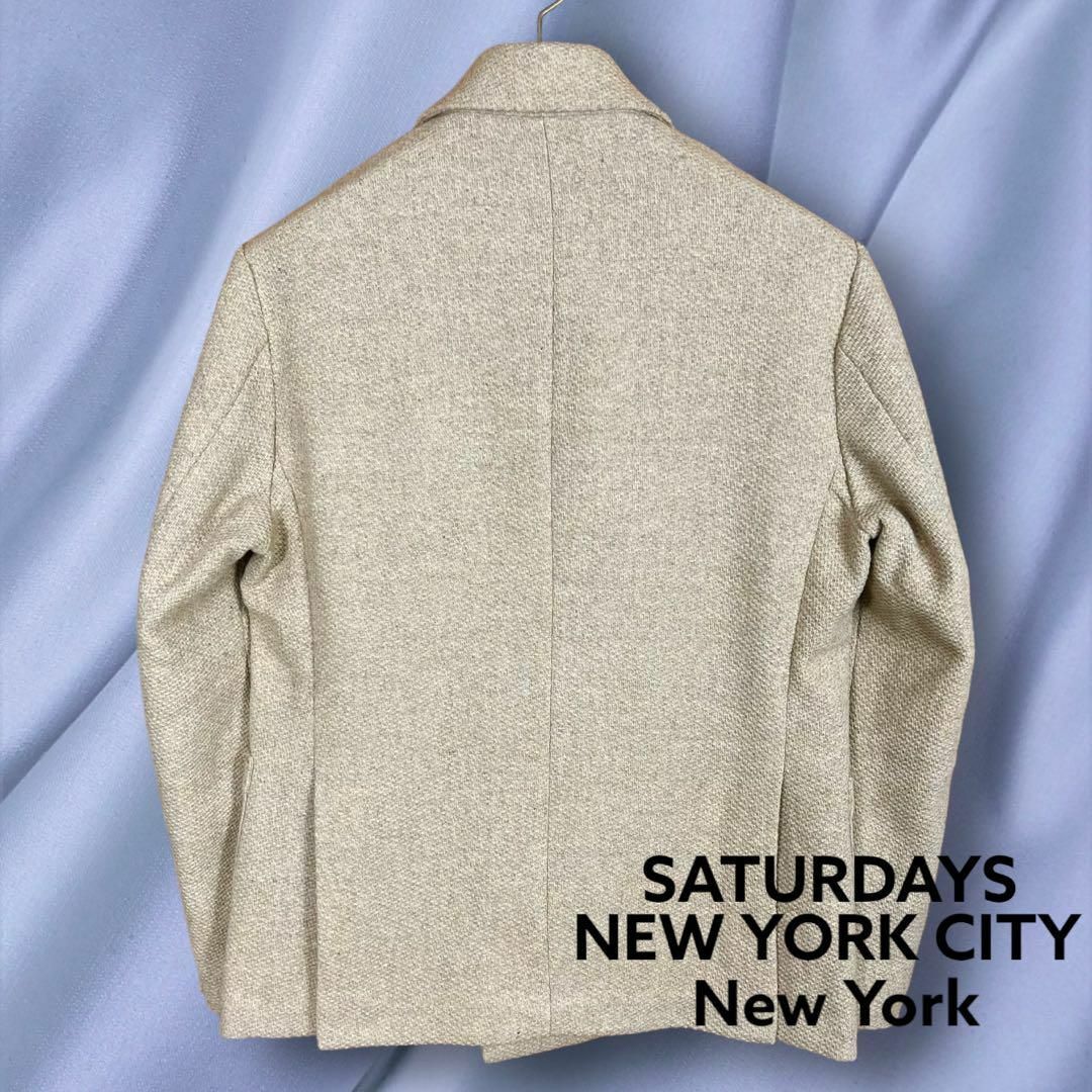 Saturdays NYC(サタデーズニューヨークシティ)の【サタデーズニューヨークシティ】ツイードテーラードダブルジャケット ウール L メンズのジャケット/アウター(テーラードジャケット)の商品写真