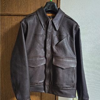 23AW NICENESS ナイスネス flash ブラウン Sサイズ(レザージャケット)