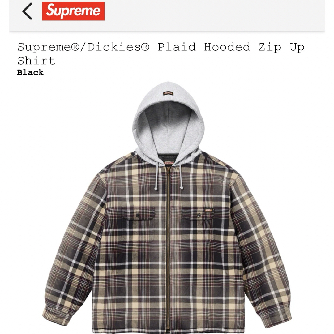 Supreme/Dickies Plaid Hooded ZipUp Shirtメンズ