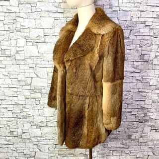 【高級】リアルファーコート 毛皮ジャケット アウター fur vintage(毛皮/ファーコート)