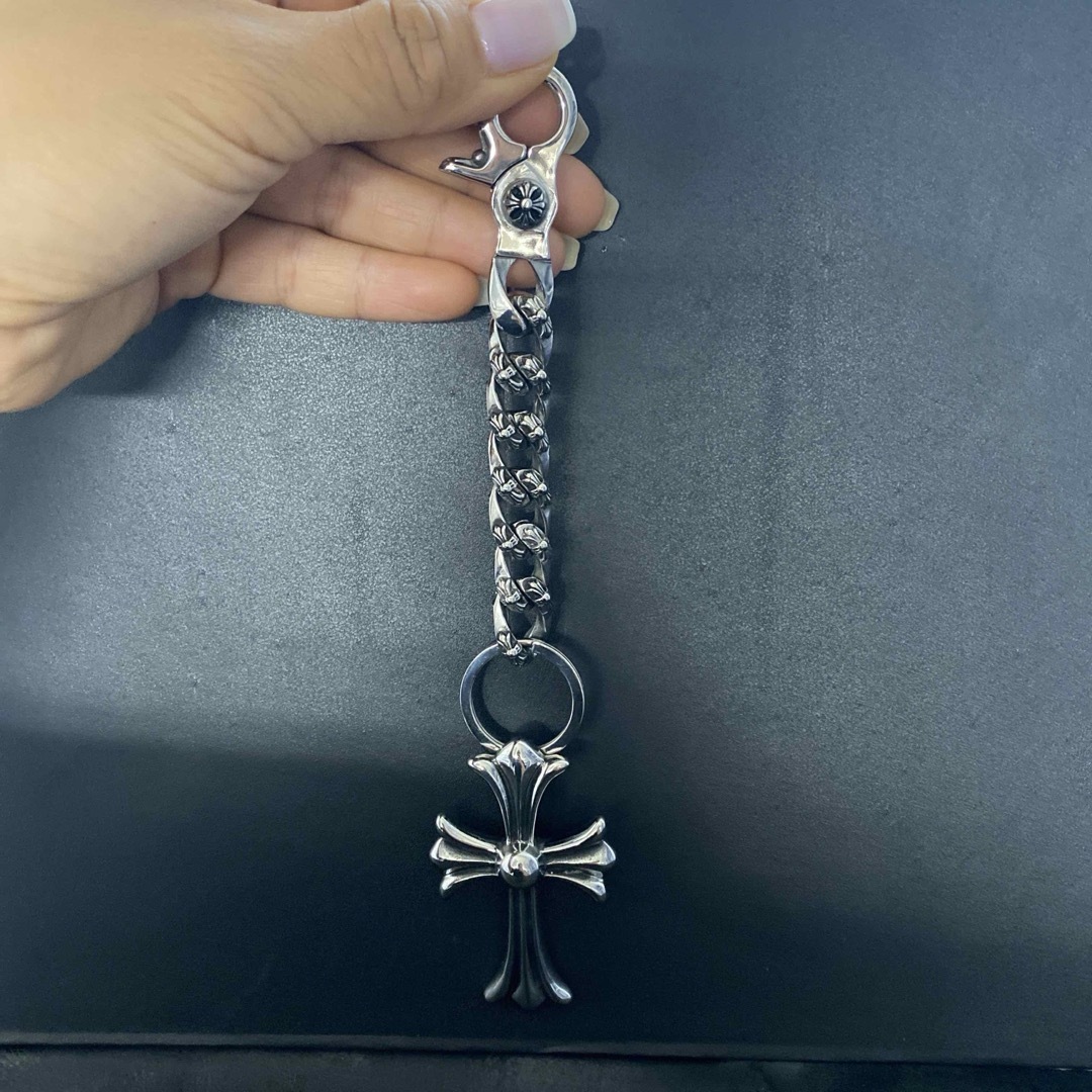 ステンレス素材 クロスキーチェーン シルバー キーホルダー ステンレス素材 クロスキーチェーン シルバー キーホルダー