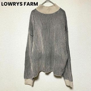 ローリーズファーム(LOWRYS FARM)のcu376 ローリーズファーム ストライプ長袖ニット プルオーバー(ニット/セーター)