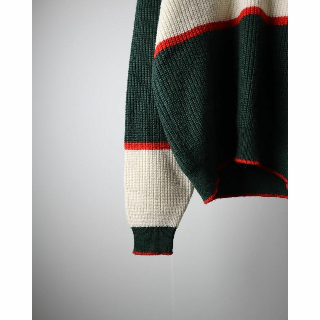 FRED PERRY(フレッドペリー)の【フレッドペリー】80s リブ編み ワッペン ルーズ チルデン ニット セーター メンズのトップス(ニット/セーター)の商品写真
