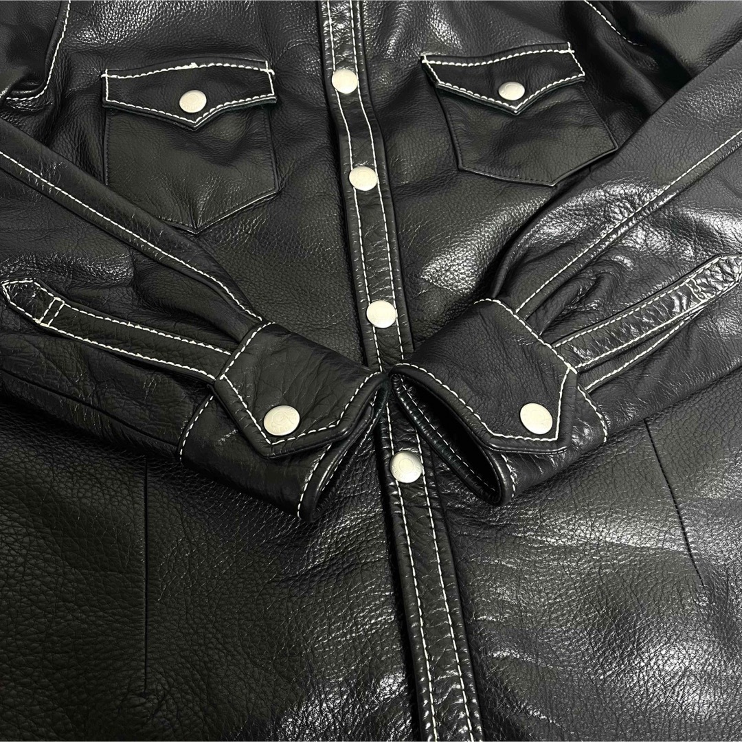 REDMOON(レッドムーン)のREDMOON 日本製 牛革 レザー ジャケット　36  ブラック メンズのジャケット/アウター(レザージャケット)の商品写真