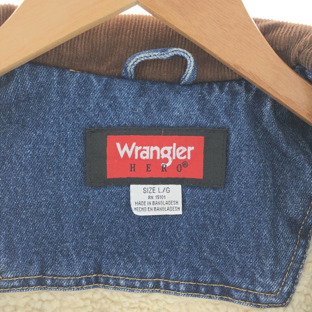 Wrangler(ラングラー)の古着 ラングラー Wrangler デニムボアベスト メンズXL /eaa380380 メンズのトップス(ベスト)の商品写真